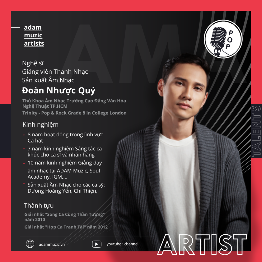 Giảng viên Đoàn Nhược Quý - Adam Muzic