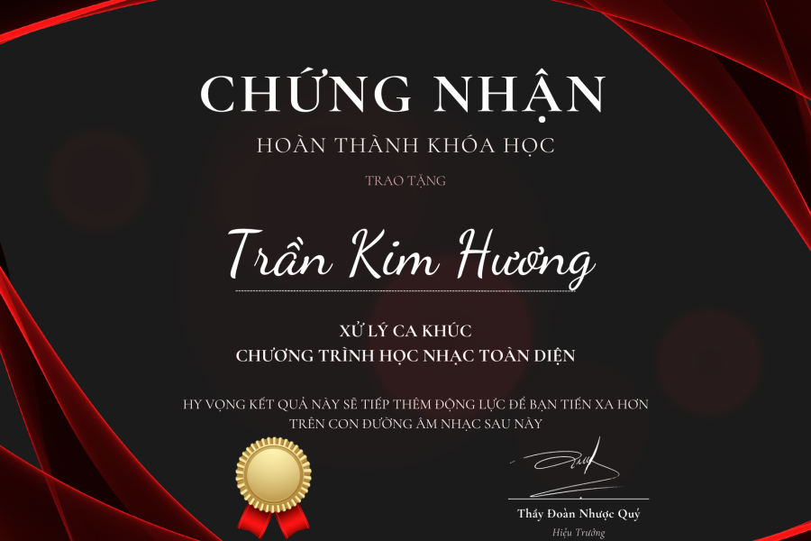 Chứng nhận hoàn thành khoá học - Adam Muzic