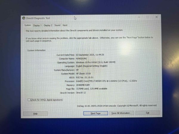 Laptop HP Zbook 15 G6 đã qua sử dụng