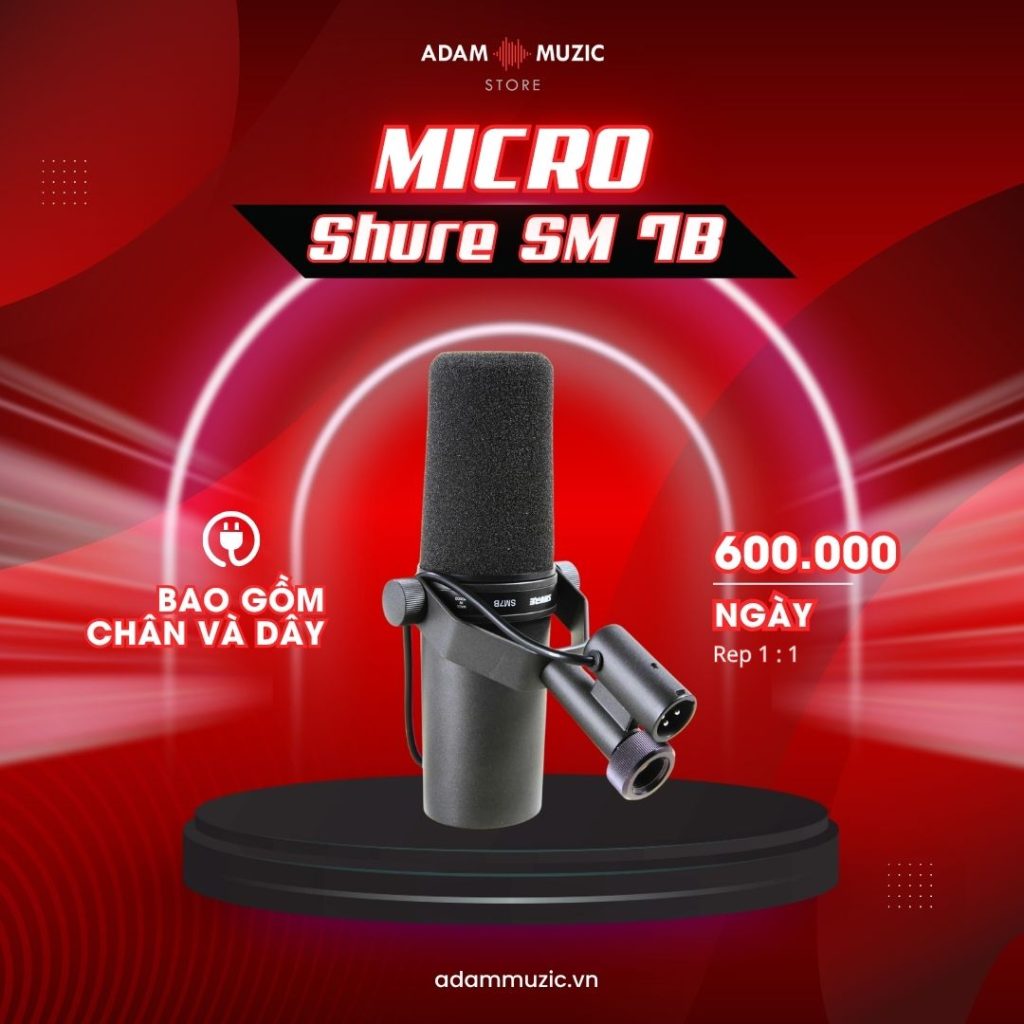 Cho thuê micro Shure SM7B - Adam Muzic Store